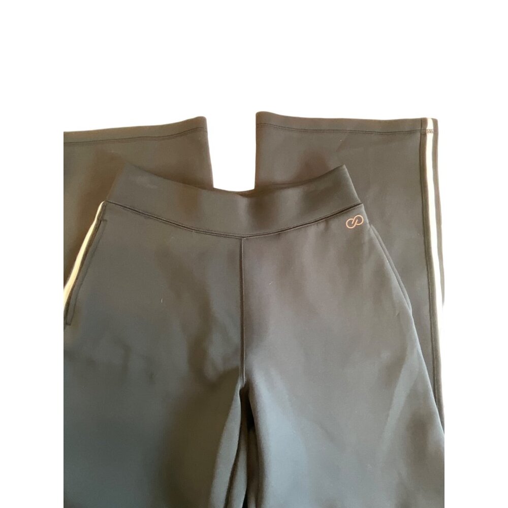 Calia by Carrie Underwood Wide Leg Track Pants  Black with White Side Seams‎ Sm.